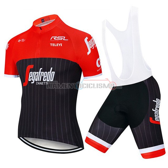 Abbigliamento Ciclismo Segafredo Zanetti Manica Corta 2020 Rosso Nero